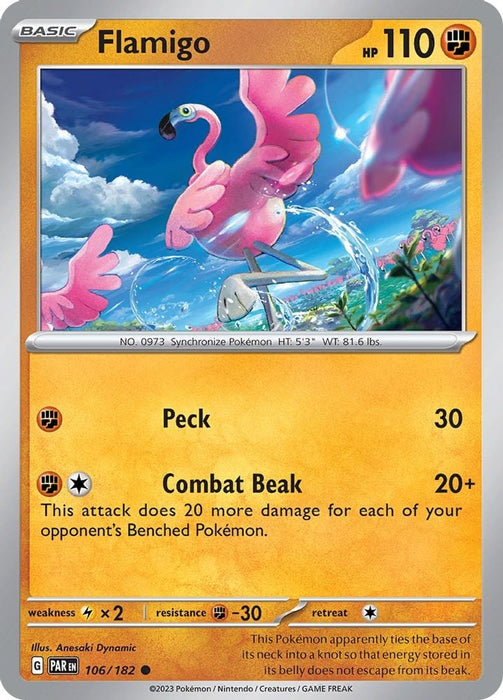 Flamigo (#106/182) (SV04: Paradox Rift) Near Mint Reverse Holofoil