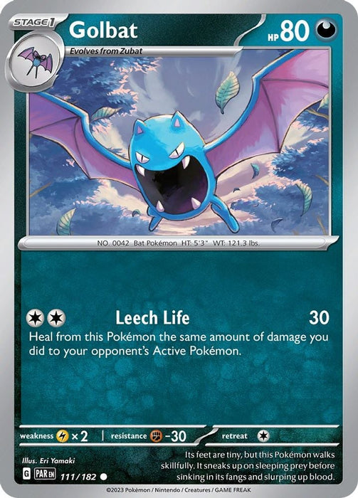 Golbat (#111/182) (SV04: Paradox Rift) Near Mint Reverse Holofoil