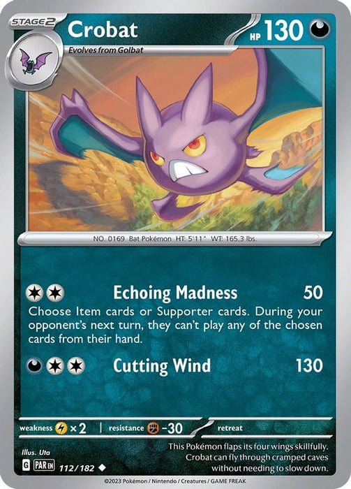 Crobat (#112/182) (SV04: Paradox Rift) Near Mint Reverse Holofoil