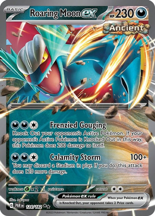 Roaring Moon ex (#124/182) (SV04: Paradox Rift) Near Mint Holofoil