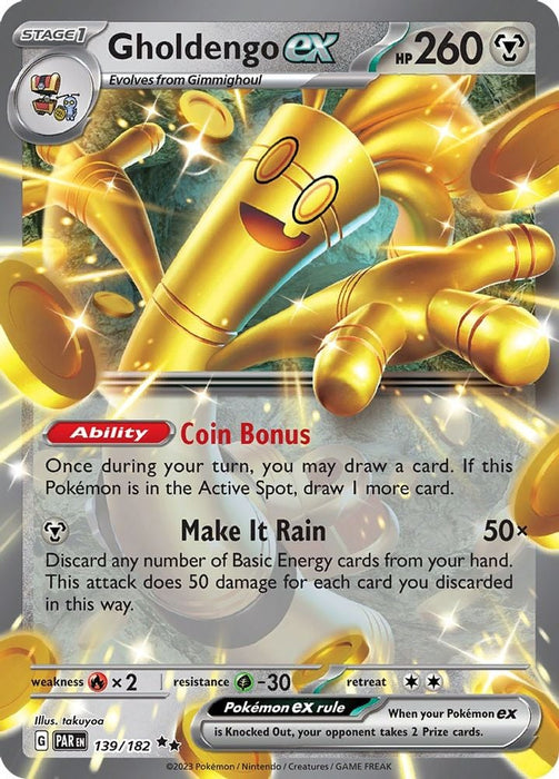 Gholdengo ex 139 182 (#139/182) (SV04: Paradox Rift) Near Mint Holofoil