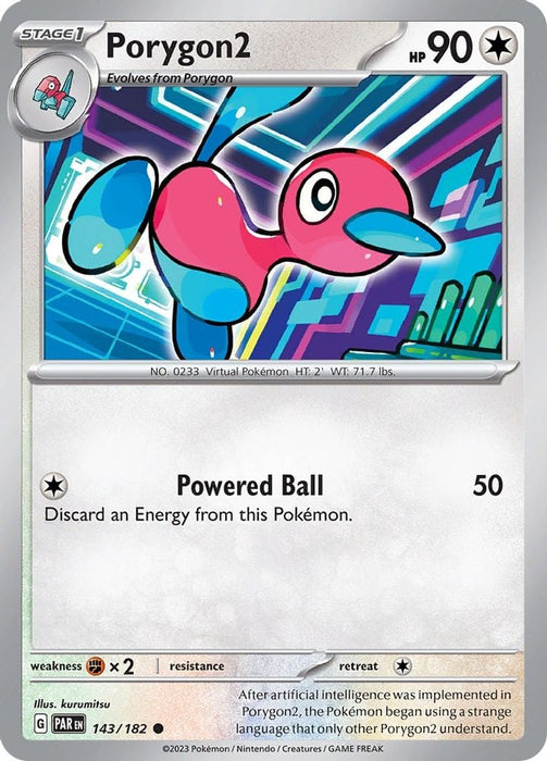 Porygon2 (#143/182) (SV04: Paradox Rift) Near Mint Reverse Holofoil