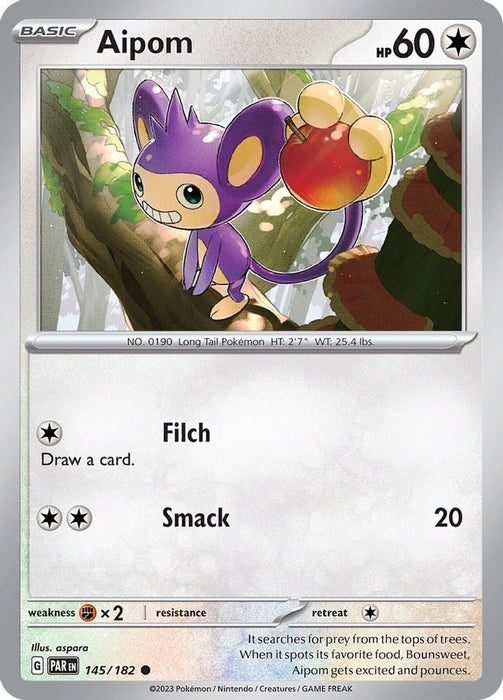 Aipom 145 182 (#145/182) (SV04: Paradox Rift) Near Mint Reverse Holofoil