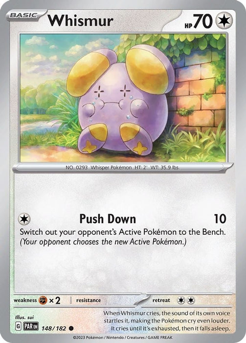 Whismur (#148/182) (SV04: Paradox Rift) Near Mint Reverse Holofoil
