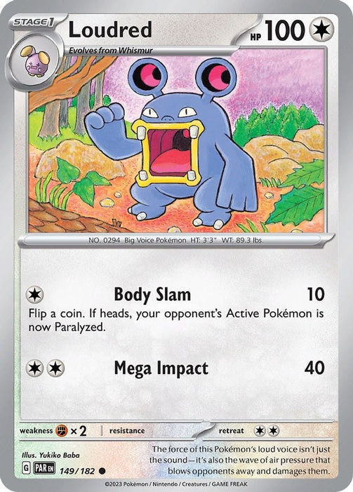 Loudred (#149/182) (SV04: Paradox Rift) Near Mint Reverse Holofoil