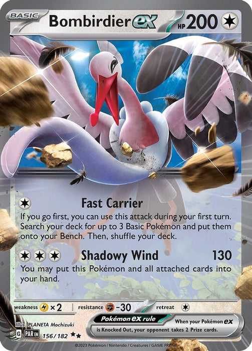Bombirdier ex (#156/182) (SV04: Paradox Rift) Near Mint Holofoil