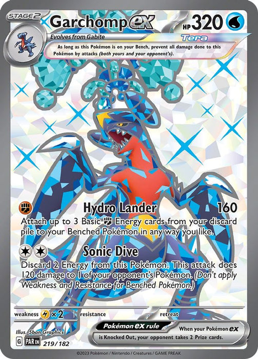 Garchomp ex 219 182 (#219/182) (SV04: Paradox Rift) Near Mint Holofoil