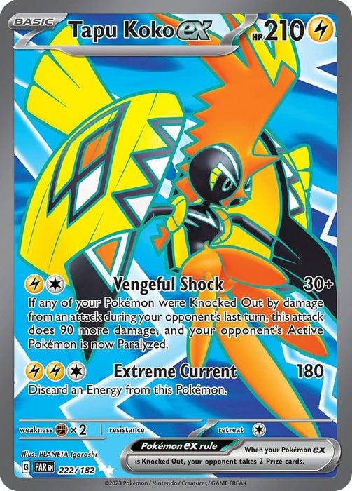 Tapu Koko ex 222 182 (#222/182) (SV04: Paradox Rift) Near Mint Holofoil