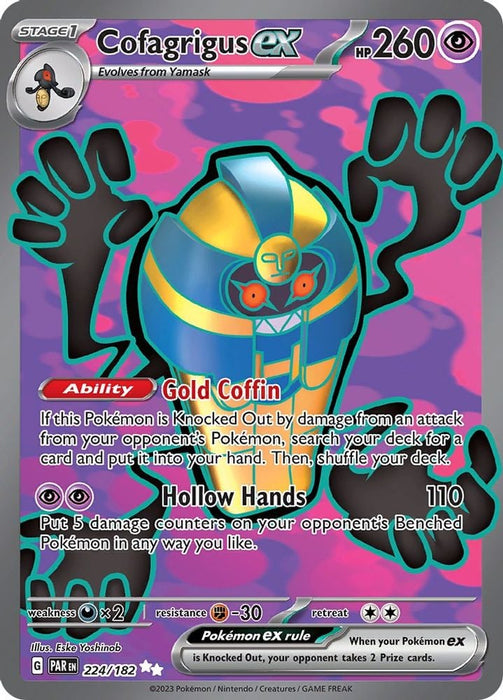 Cofagrigus ex 224 182 (#224/182) (SV04: Paradox Rift) Near Mint Holofoil