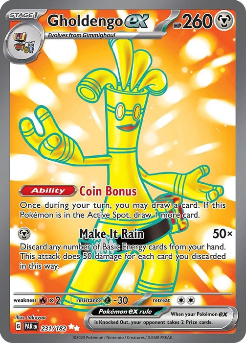 Gholdengo ex 231 182 (#231/182) (SV04: Paradox Rift) Near Mint Holofoil
