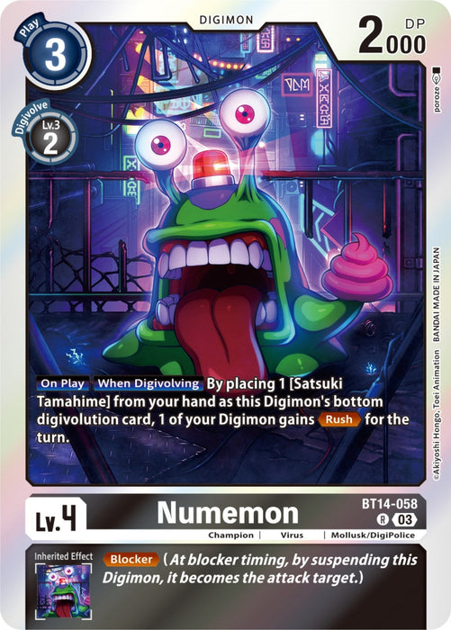 Image for Numemon (BT14-058 R) - Digimon Card Game