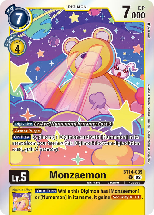 Image for Monzaemon (BT14-039 R) - Digimon Card Game