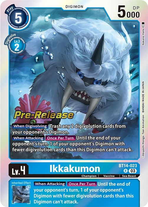 Ikkakumon (#BT14-023 R) (Blast Ace Pre-Release Cards) Near Mint Foil