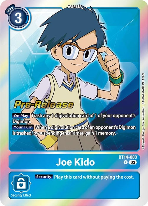 Joe Kido (#BT14-083 R) (Blast Ace Pre-Release Cards) Near Mint Foil