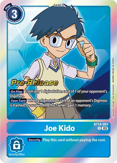 Joe Kido (#BT14-083 R) (Blast Ace Pre-Release Cards)