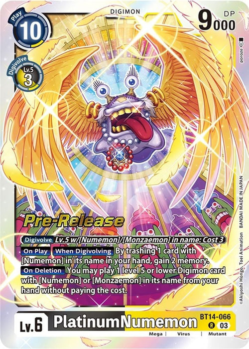 PlatinumNumemon (#BT14-066 R) (Blast Ace Pre-Release Cards) Near Mint Foil
