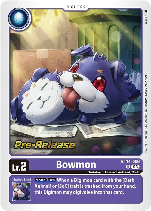 Bowmon (#BT14-006 U) (Blast Ace Pre-Release Cards) Near Mint Foil