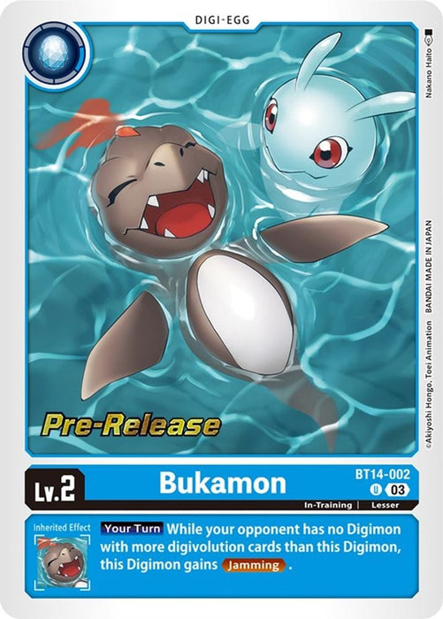 Bukamon (#BT14-002 U) (Blast Ace Pre-Release Cards) Near Mint Foil