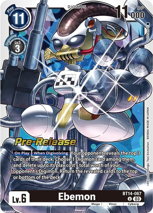 Ebemon (#BT14-067 U) (Blast Ace Pre-Release Cards) Near Mint Foil