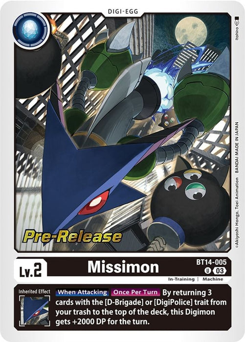 Missimon (#BT14-005 U) (Blast Ace Pre-Release Cards) Near Mint Foil