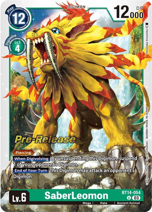 SaberLeomon (#BT14-054 U) (Blast Ace Pre-Release Cards) Near Mint Foil