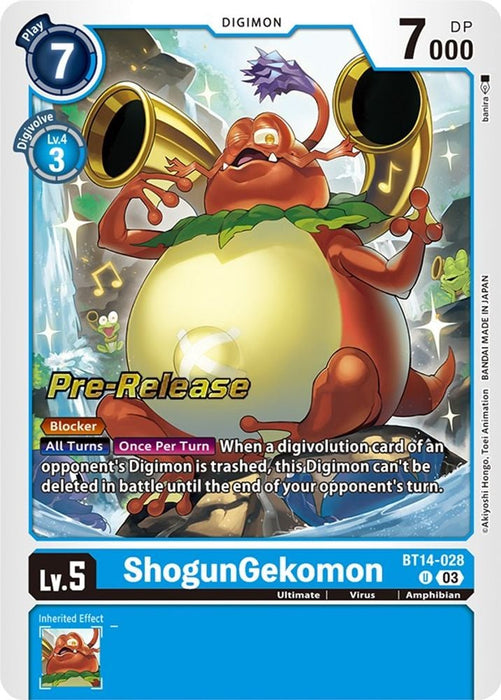 ShogunGekomon (#BT14-028 U) (Blast Ace Pre-Release Cards) Near Mint Foil