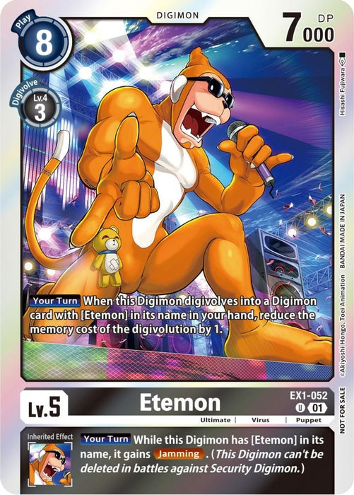 Etemon (Blast Ace Double Pack Set) (#EX1-052 U) (Classic Collection) Near Mint Foil