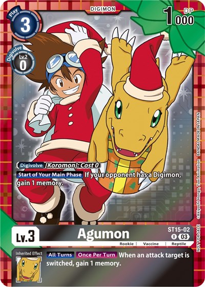 Agumon (Winter Holiday 2023) (#ST15-02 R) (Starter Deck 15: Dragon of Courage)