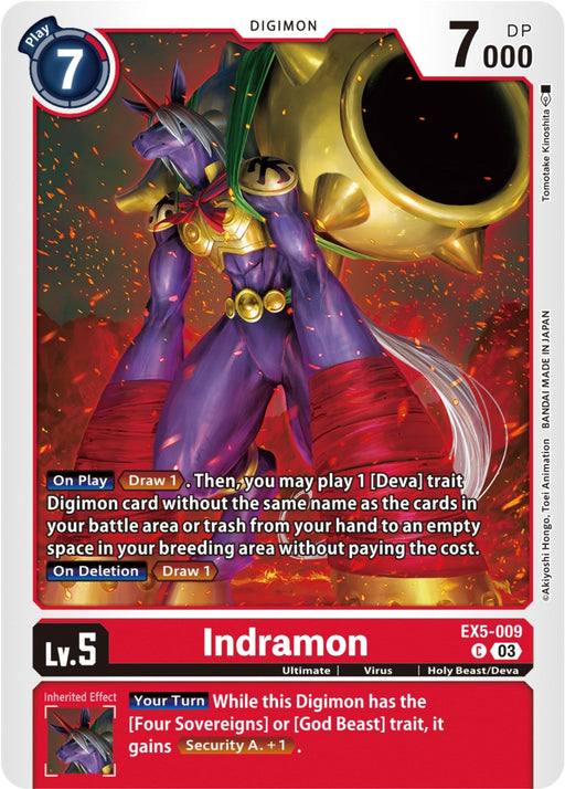 Image for Indramon (EX5-009 C) - Digimon Card Game