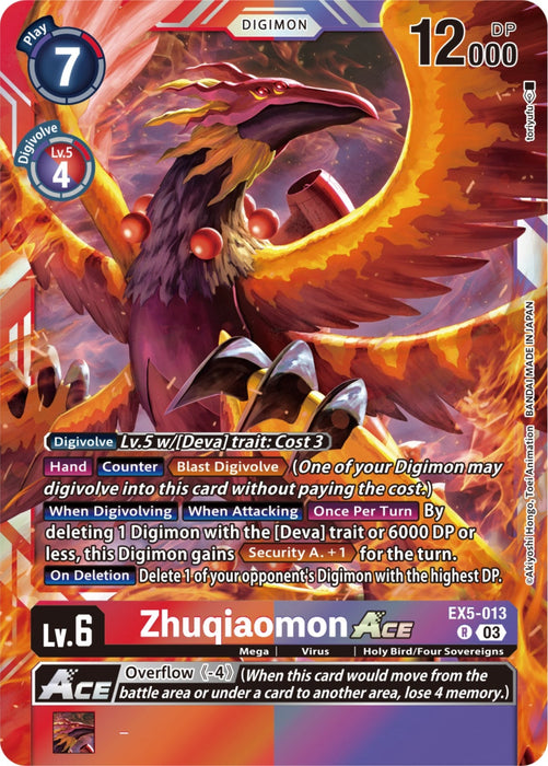 Image for Zhuqiaomon ACE (EX5-013 R) - Digimon Card Game