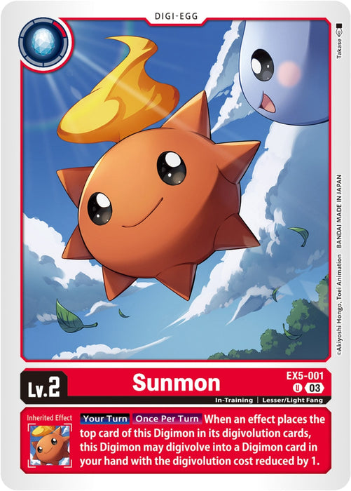 Image for Sunmon (EX5-001 U) - Digimon Card Game