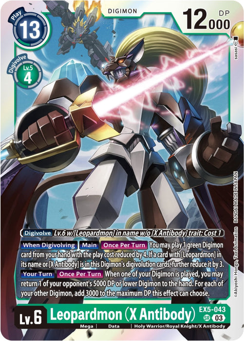 Image for Leopardmon (X Antibody) (EX5-043 SR) - Digimon Card Game