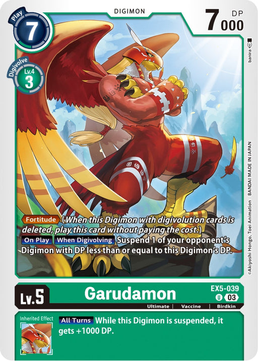 Image for Garudamon (EX5-039 U) - Digimon Card Game