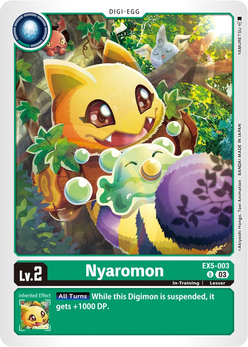 Image for Nyaromon (EX5-003 U) - Digimon Card Game