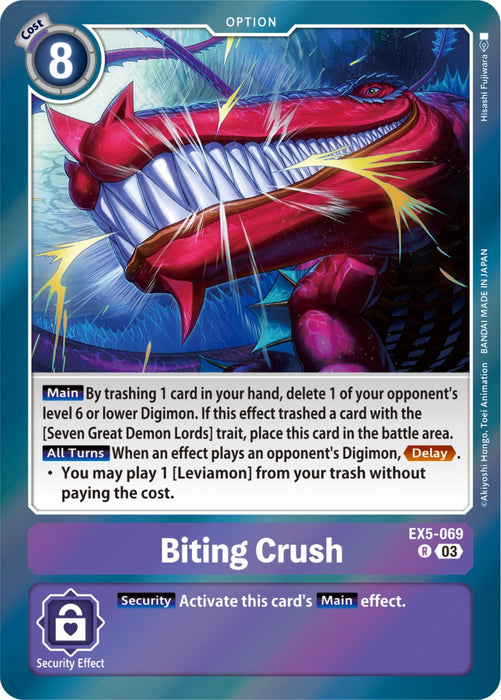 Image for Biting Crush (EX5-069 R) - Digimon Card Game