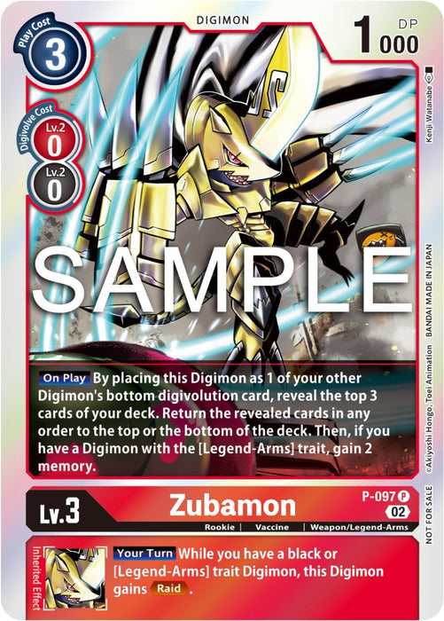 Image for Zubamon - P-097 (Limited Card Pack Ver.2) (P-097 P) - Digimon Card Game