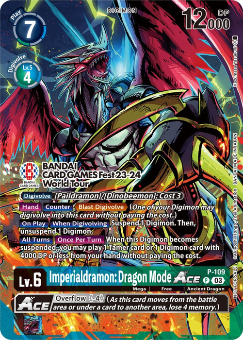 Image for Imperialdramon: Dragon Mode ACE - P-109 (BANDAI Card Games Fest 23-24 World Tour) (P-109 P) - Digimon Card Game