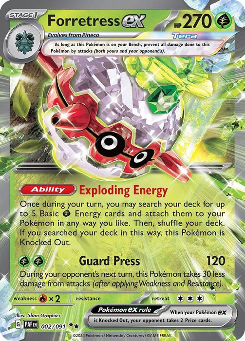 Forretress ex 002 091 (#002/091) (SV: Paldean Fates) Near Mint Holofoil