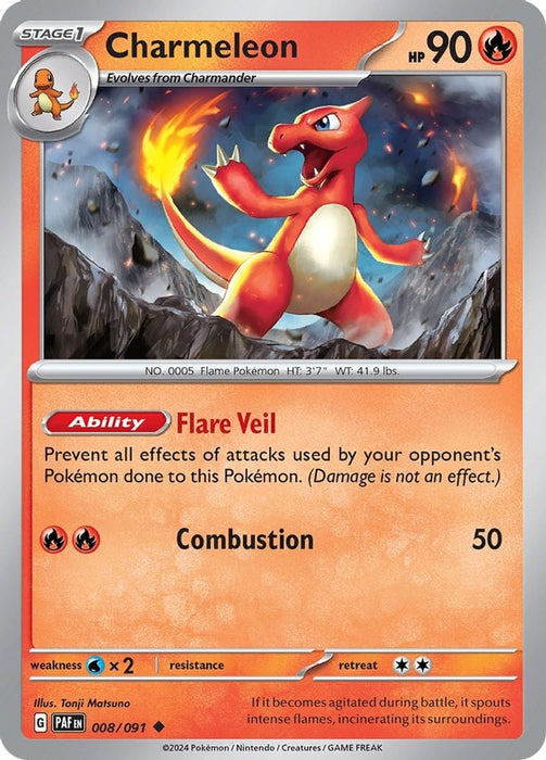 Charmeleon 008 091 (#008/091) (SV: Paldean Fates)