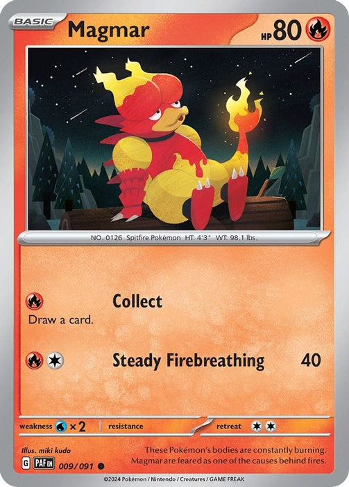 Magmar (#009/091) (SV: Paldean Fates) Near Mint Reverse Holofoil