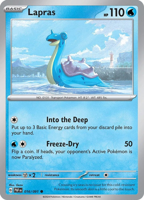 Lapras (#016/091) (SV: Paldean Fates) Near Mint Reverse Holofoil