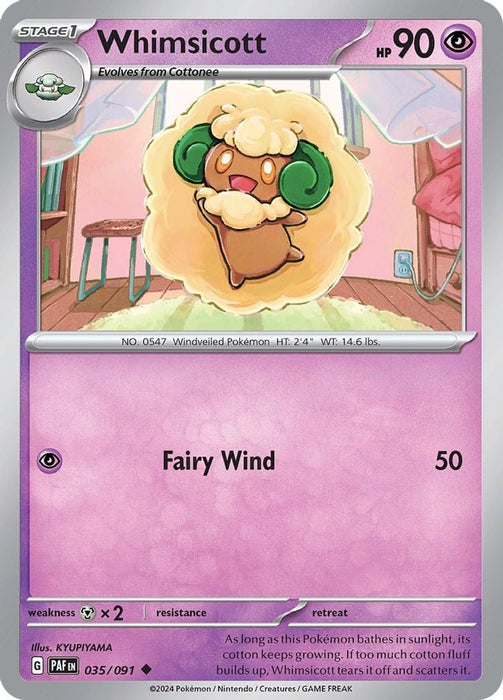 Whimsicott (#035/091) (SV: Paldean Fates) Near Mint Reverse Holofoil