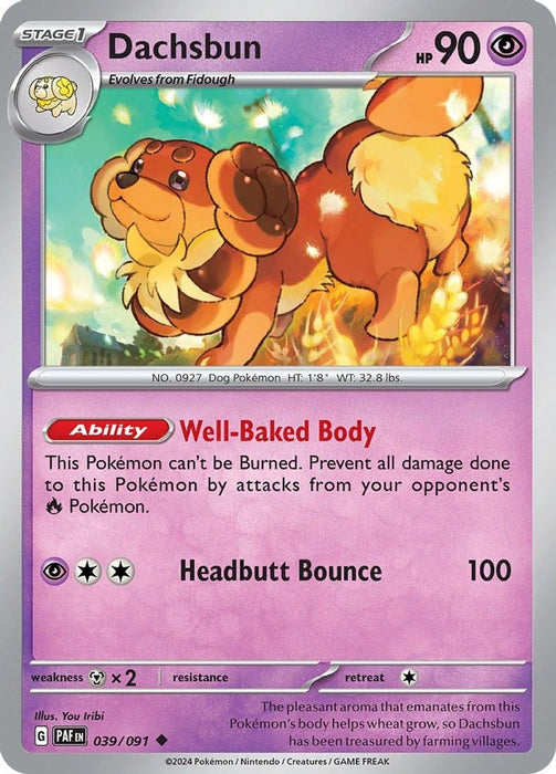 Dachsbun 039 091 (#039/091) (SV: Paldean Fates) Near Mint Reverse Holofoil