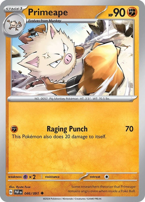 Primeape 046 091 (#046/091) (SV: Paldean Fates) Near Mint Reverse Holofoil