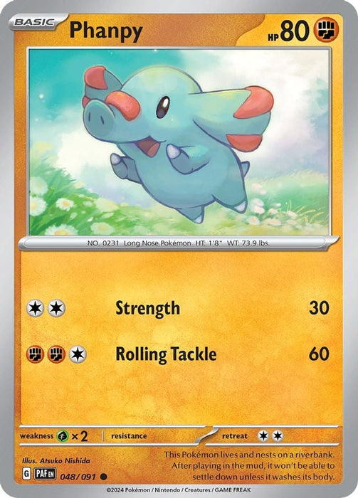 Phanpy (#048/091) (SV: Paldean Fates) Near Mint Reverse Holofoil