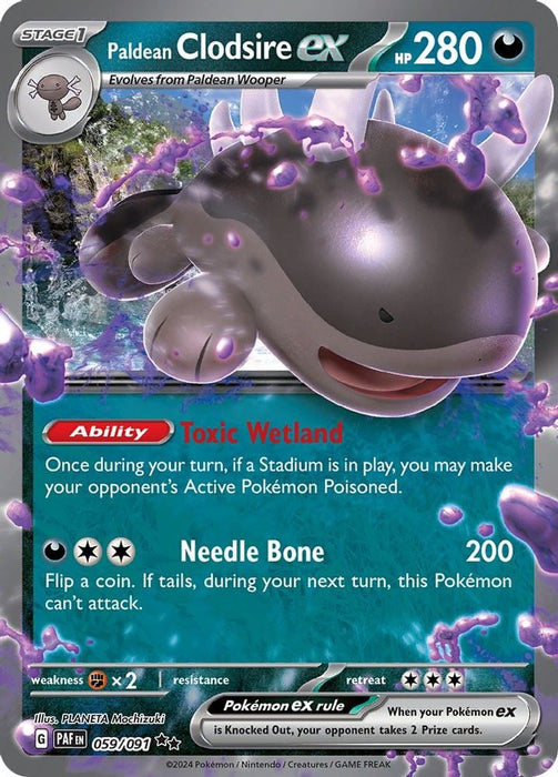 Paldean Clodsire ex 059 091 (#059/091) (SV: Paldean Fates) Near Mint Holofoil