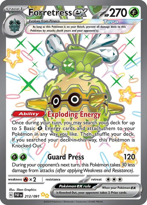 Forretress ex 212 091 (#212/091) (SV: Paldean Fates) Near Mint Holofoil