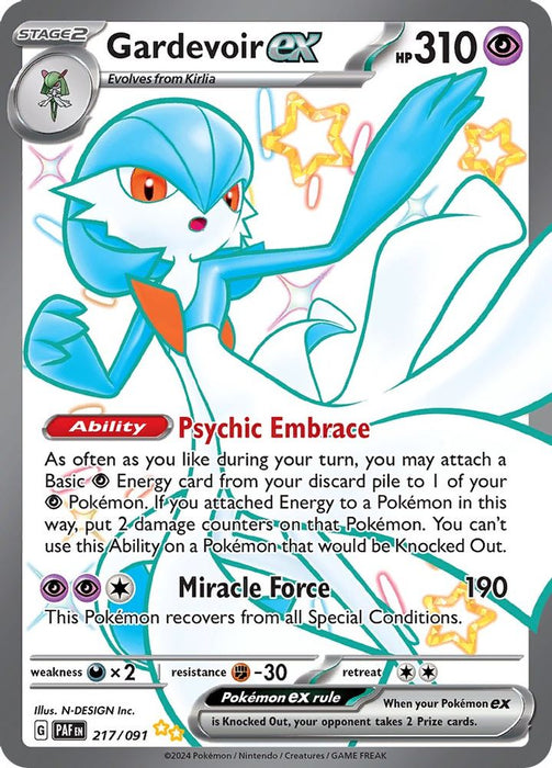 Gardevoir ex 217 091 (#217/091) (SV: Paldean Fates) Near Mint Holofoil