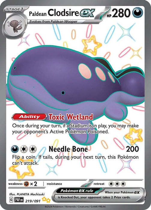 Paldean Clodsire ex 219 091 (#219/091) (SV: Paldean Fates) Near Mint Holofoil