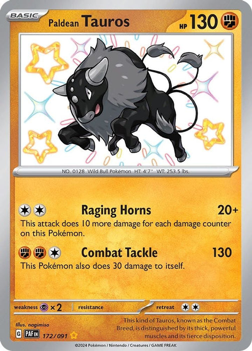 Paldean Tauros 172 091 (#172/091) (SV: Paldean Fates) Near Mint Holofoil